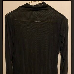 NEW Sheer Black Mesh High Neck Top